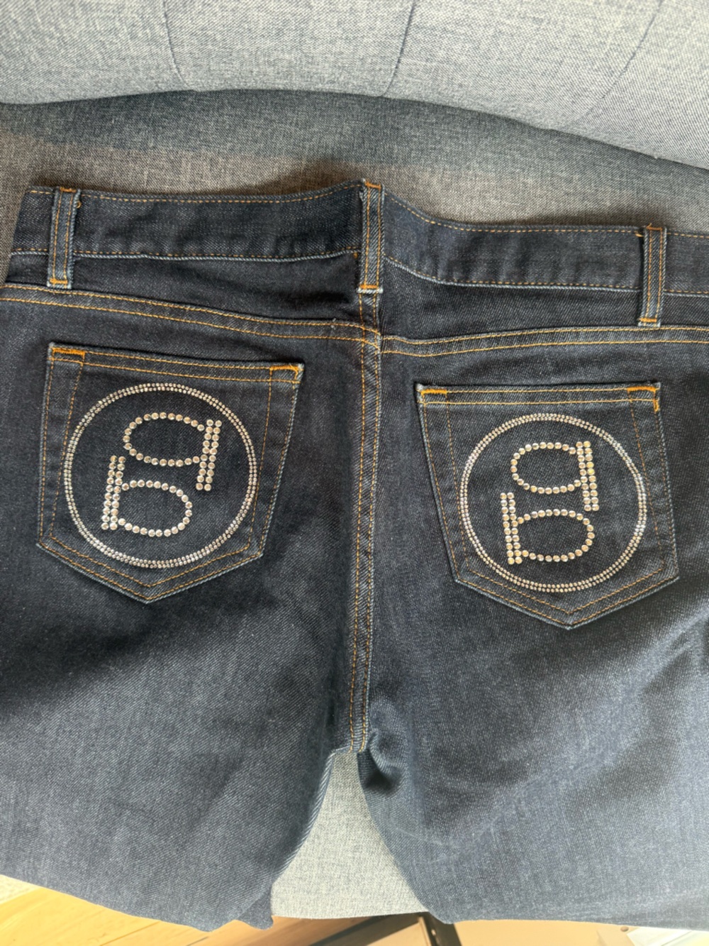 Vintage Y2K BEBE Jeans | Dark Wash  | Rhinestone Logo | Size 30 - Picture 2 of 5